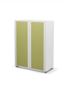 Hinged door cabinet with sound doors 