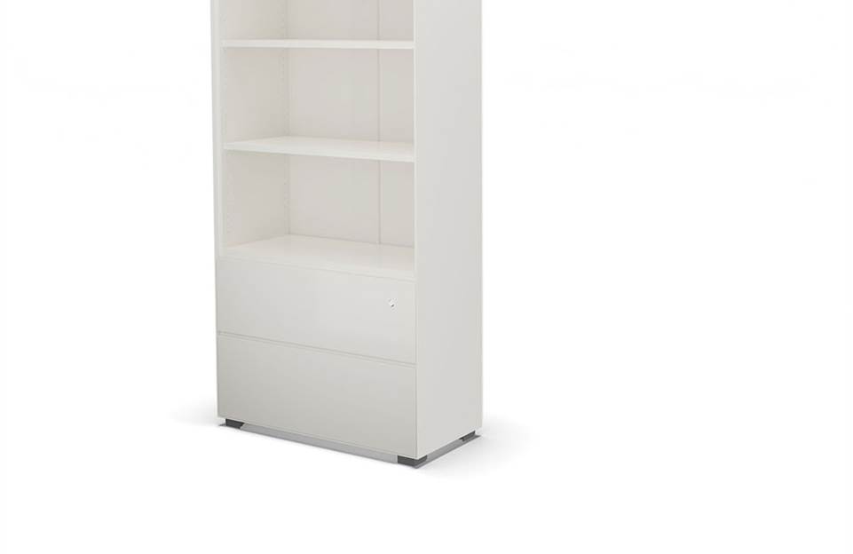 Unit with open cabinet
