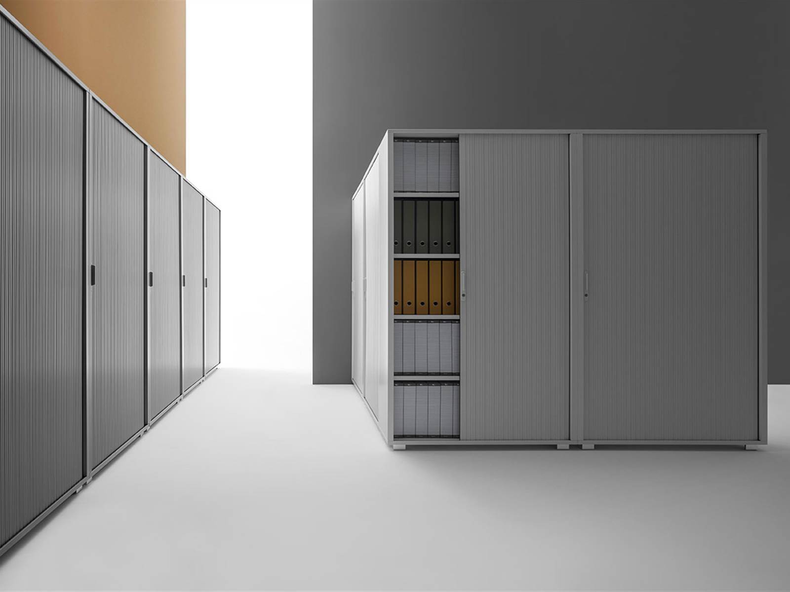 Tambour door cabinet